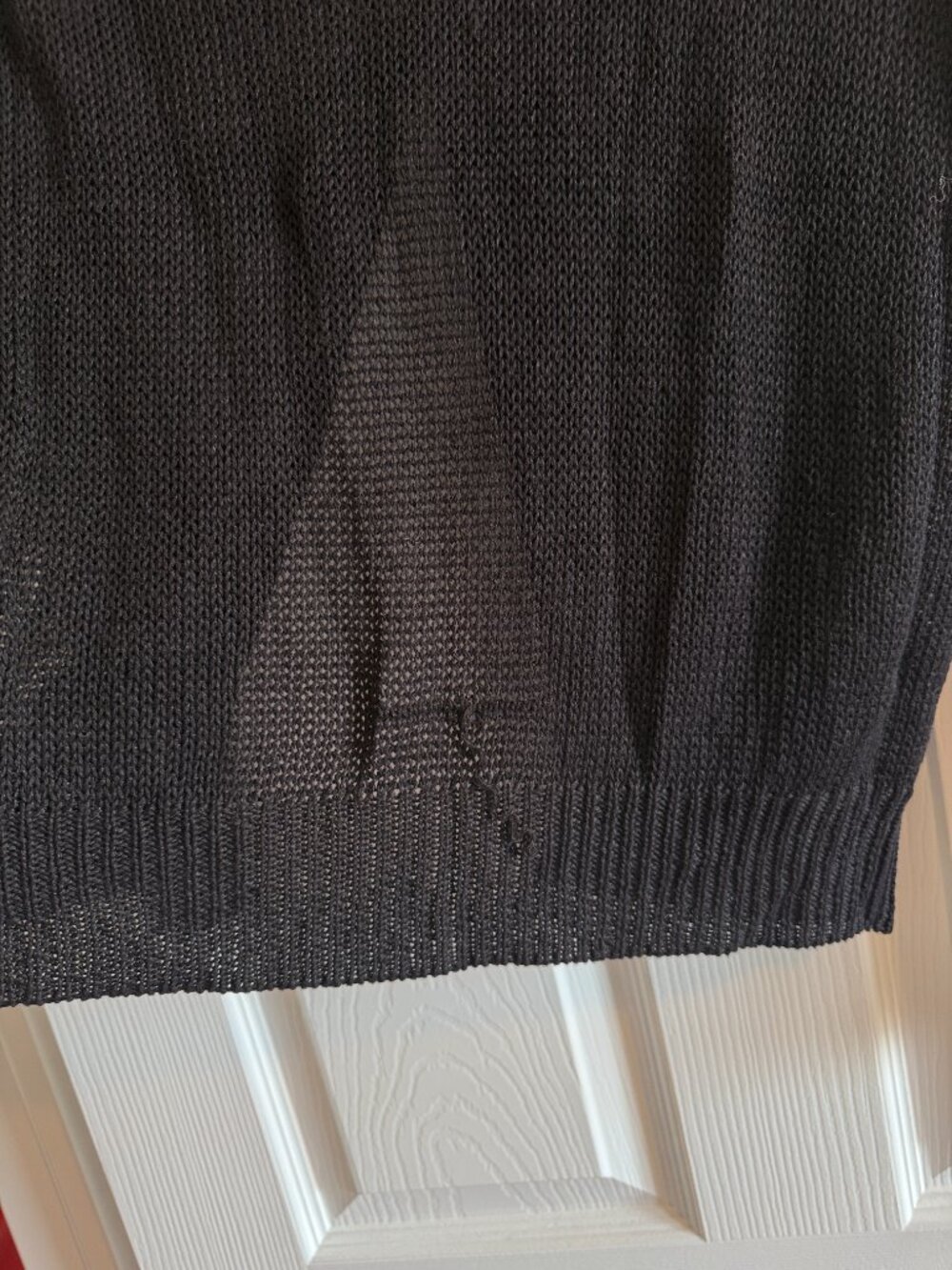 Babaton Aritzia Black Linen & Silk Open Knit Sweater – Size Large - Picture 7 of 9